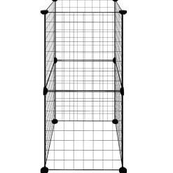 vidaXL Huisdierenkooi met 8 panelen 35x35x70 cm staal zwart