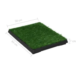 vidaXL Huisdierentoilet met bak en kunstgras 63x50x7 cm groen