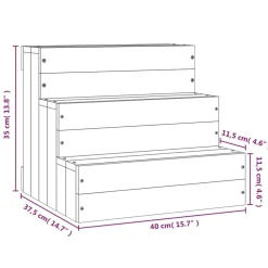 vidaXL Huisdierentrap 40x37,5x35 cm massief grenenhout