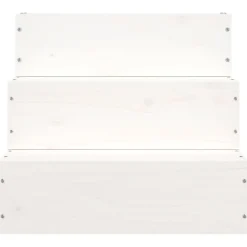 vidaXL Huisdierentrap 40x37,5x35 cm massief grenenhout wit