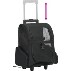 vidaXL Huisdierentrolley inklapbaar zwart