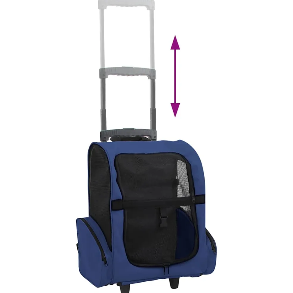 vidaXL Huisdierentrolley inklapbaar blauw