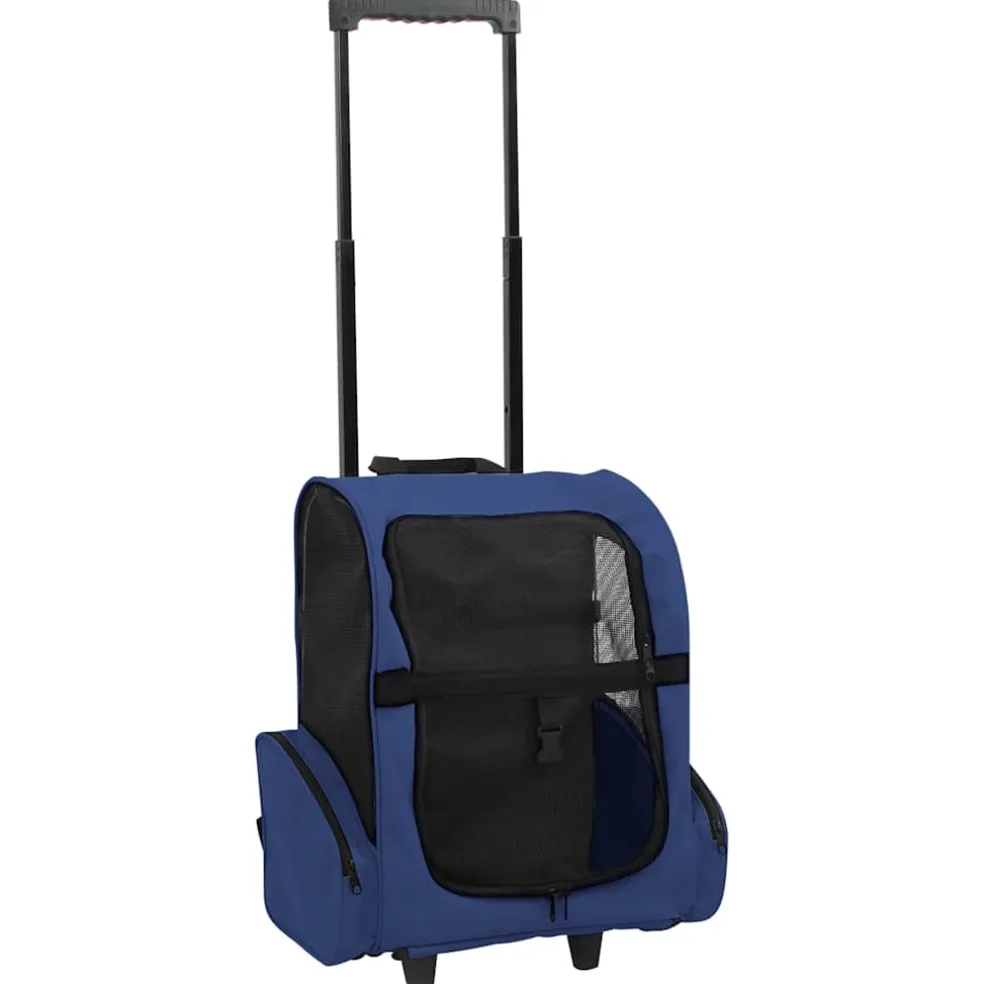 vidaXL Huisdierentrolley inklapbaar blauw