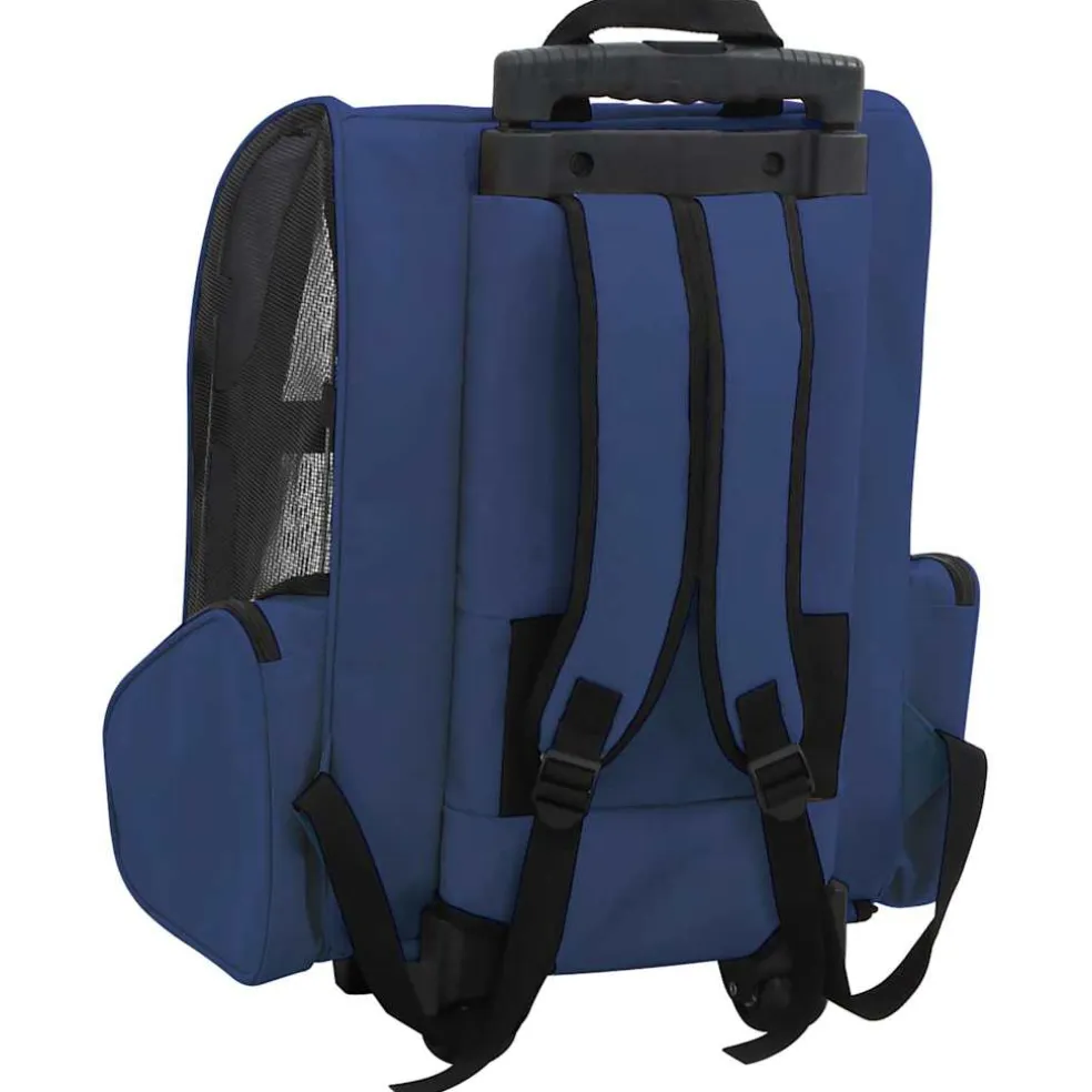 vidaXL Huisdierentrolley inklapbaar blauw