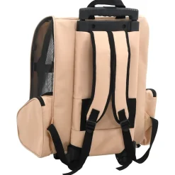 vidaXL Huisdierentrolley inklapbaar beige
