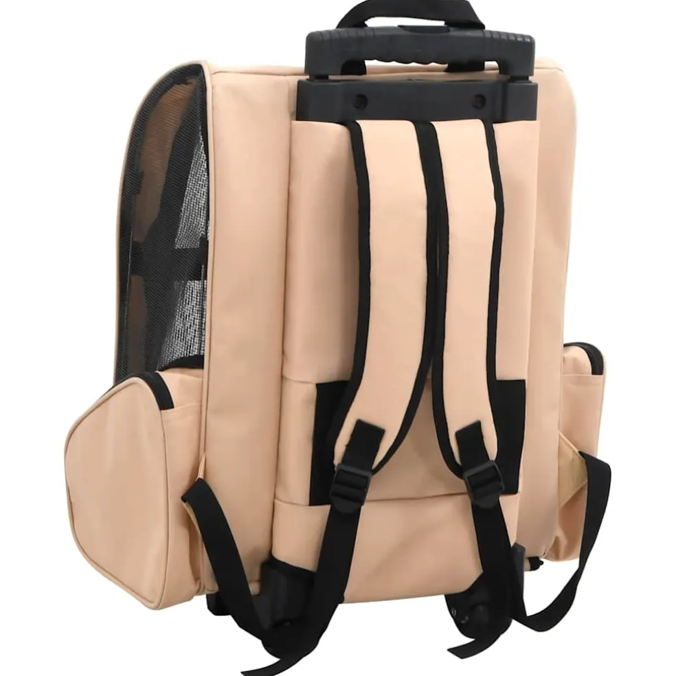 vidaXL Huisdierentrolley inklapbaar beige