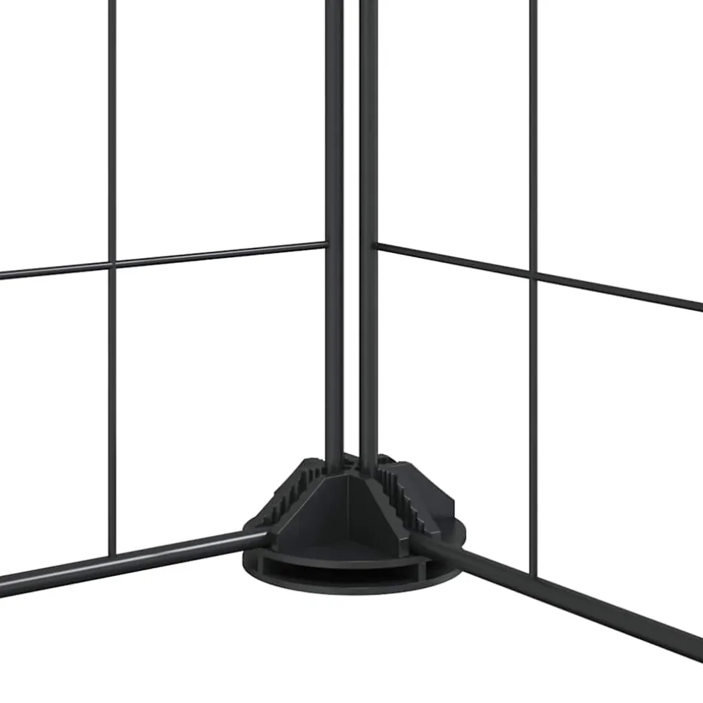vidaXL Huisdierkooi met 8 panelen, zwart, 70x70x35 cm, staal