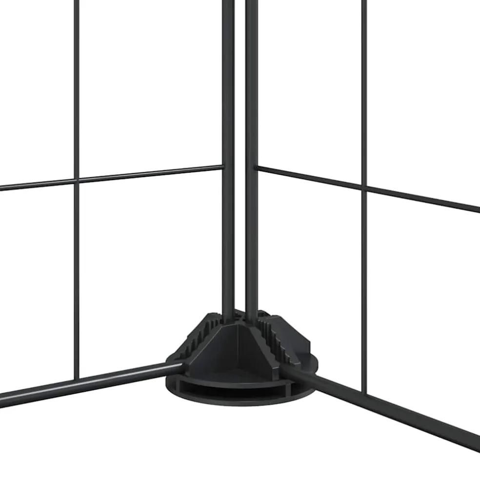 vidaXL Huisdierkooi met 12 panelen en deur, zwart 105x105x35 cm staal