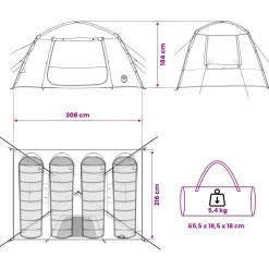 vidaXL Huisje Tent 4-persoons Legergroen Polyester