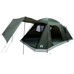 vidaXL Huisje Tent 12-persoons Leger groen Polyester en staal
