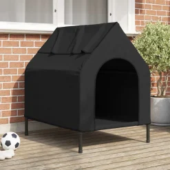 vidaXL Huis voor Huisdieren Zwart 90 x 65 x 83 cm Staal