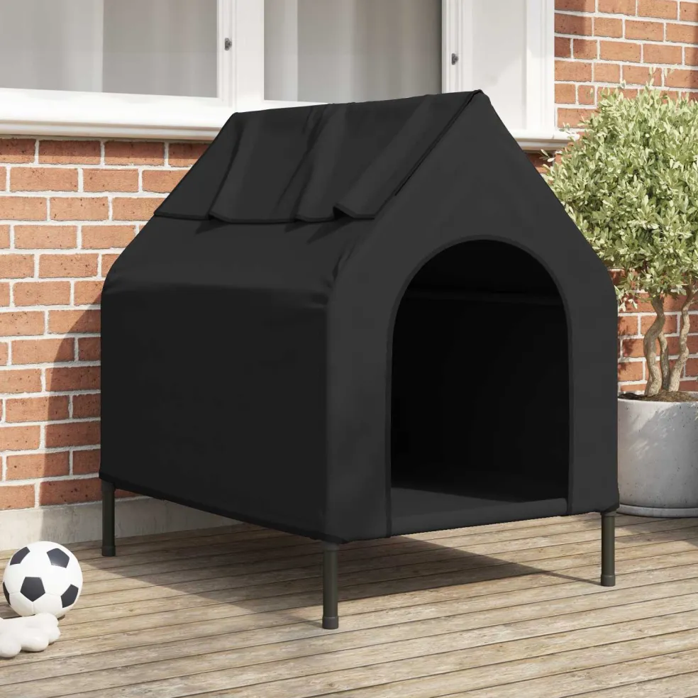 vidaXL Huis voor Huisdieren Zwart 90 x 65 x 83 cm Staal