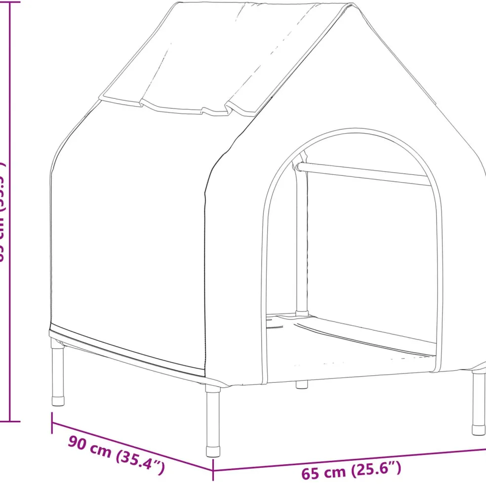 vidaXL Huis voor Huisdieren Zwart 90 x 65 x 83 cm Staal
