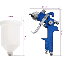 vidaXL HVLP Verfspuitpistool Kit 600 ml Kom 1,3/1,7/2,0 mm Spuitmonden