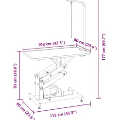 vidaXL Hydraulisch verstelbare trimtafel met aanlijnoptie
