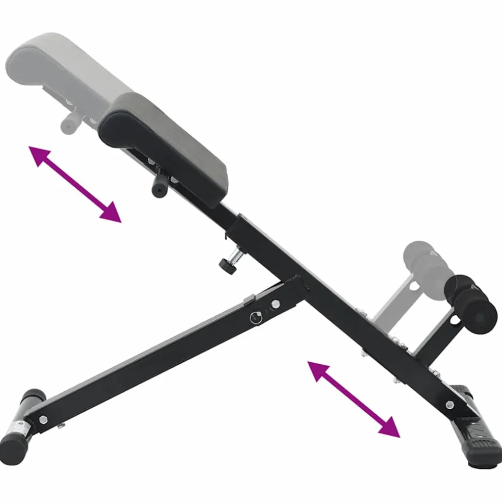 vidaXL Hyperextension Bank Zwart 100,5 x 70 x 78 cm Gepoedercoat staal