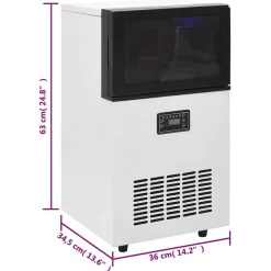 vidaXL IJsblokjesmachine 45 kg/24 u zwart