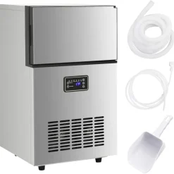 vidaXL IJsblokjesmachine 45 kg / 24 u zilverkleurig