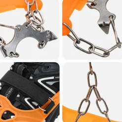 vidaXL IJs-klemmen voor schoenen met 10 spikes Oranje S