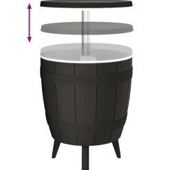 vidaXL IJskoeltafel 3-in-1 polypropeen zwart