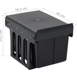 vidaXL Inbouwprullenbak uittrekbaar soft-close 36 L