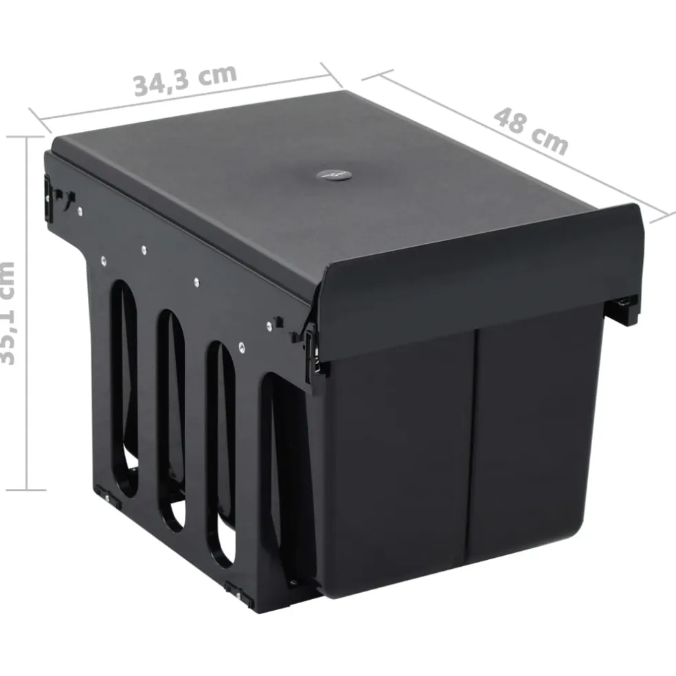 vidaXL Inbouwprullenbak uittrekbaar soft-close 36 L