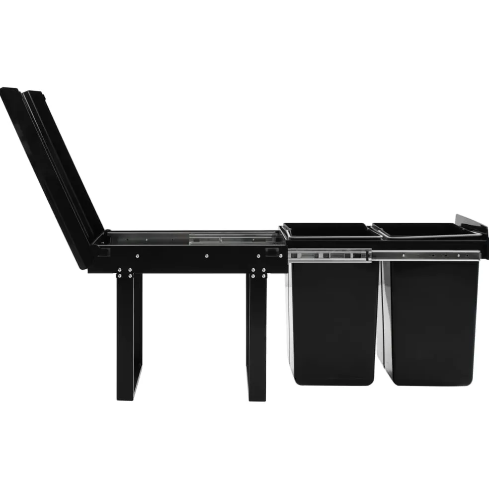 vidaXL Inbouwprullenbak uittrekbaar soft-close 48 L