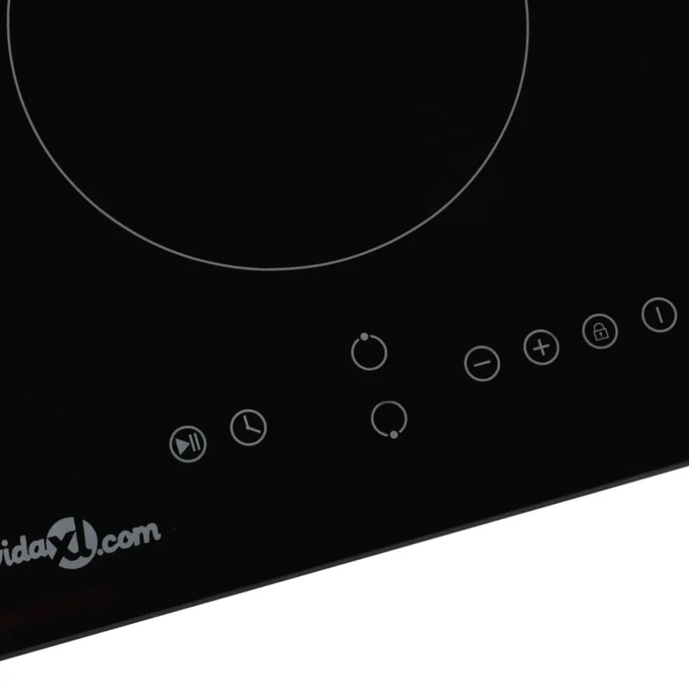 vidaXL Inductiekookplaat met 2 kookzones aanraakbediening 3500 W glas