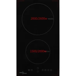 vidaXL Inductiekookplaat met 2 kookzones aanraakbediening 3500 W glas