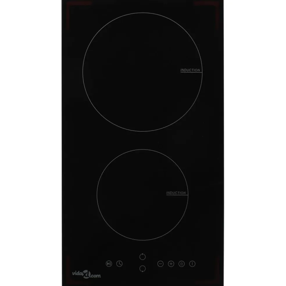 vidaXL Inductiekookplaat met 2 kookzones aanraakbediening 3500 W glas