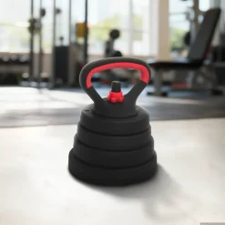 vidaXL 4-in-1 Dumbbell Barbell Kettlebell Set 30 kg Zwart en Rood