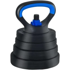vidaXL 4-in-1 Dumbbell Barbell Kettlebell Set 30 kg Zwart en Blauw