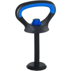 vidaXL 4-in-1 Dumbbell Barbell Kettlebell Set 20 kg Zwart en Blauw