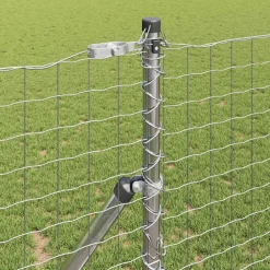 vidaXL ingegraven hekpalen 7 st Zilverkleurig Gepoedercoat staal