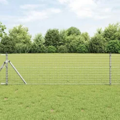 vidaXL ingegraven hekpalen 7 st Zilverkleurig Gepoedercoat staal