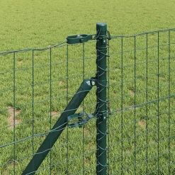 vidaXL ingegraven hekpalen 26 st Groen Gepoedercoat staal
