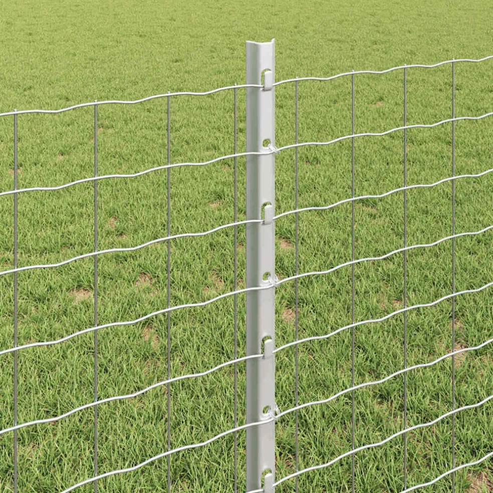 vidaXL ingegraven hekpalen 22 st zilver 120 cm Gepoedercoat staal