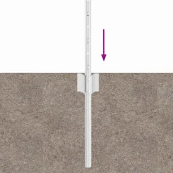 vidaXL ingegraven hekpalen 22 st zilver 120 cm Gepoedercoat staal