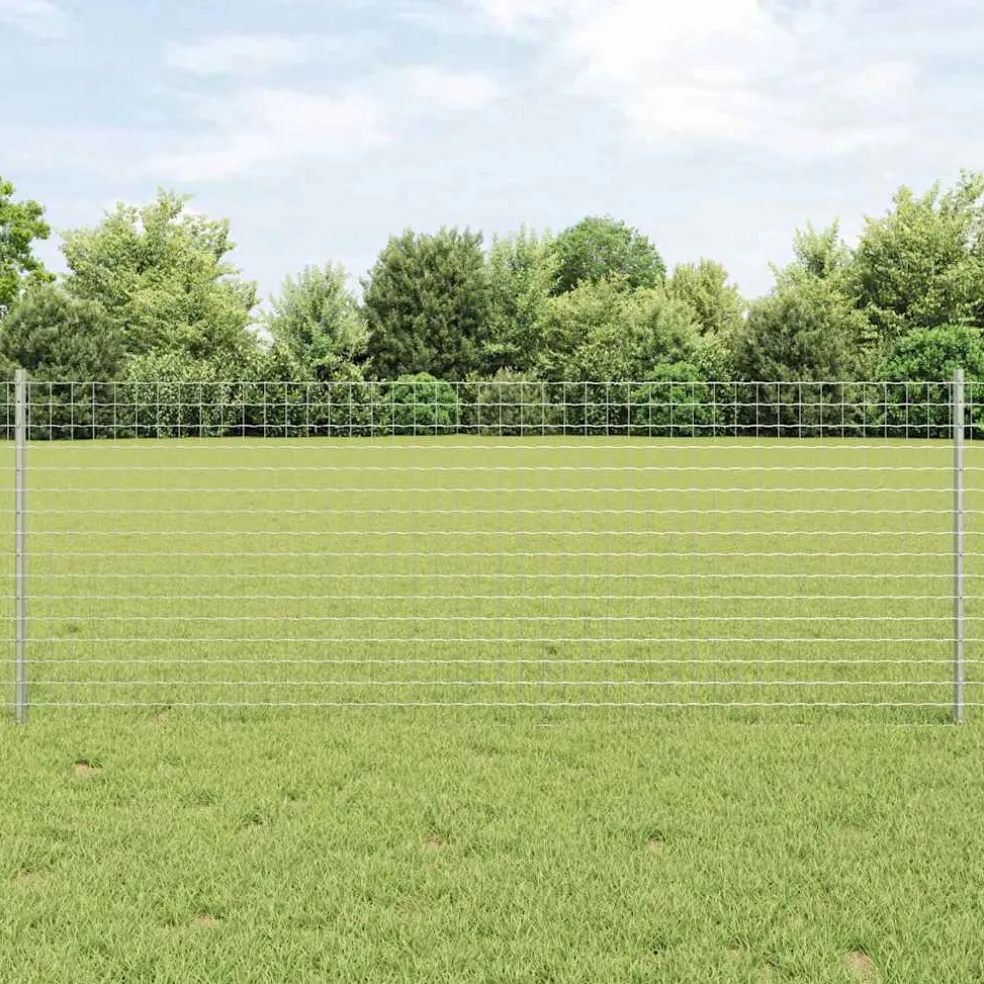 vidaXL ingegraven hekpalen 22 st zilver 120 cm Gepoedercoat staal