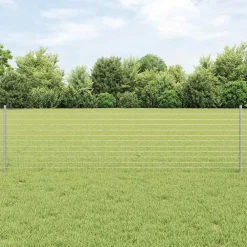 vidaXL ingegraven hekpalen 5 st zilver 100 cm Gepoedercoat staal