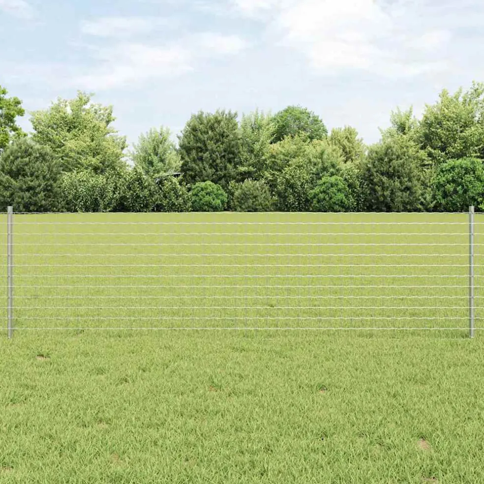 vidaXL ingegraven hekpalen 5 st zilver 100 cm Gepoedercoat staal