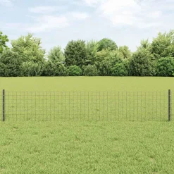 vidaXL ingegraven hekpalen 7 st Grijs Gepoedercoat staal