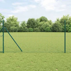 vidaXL ingegraven hekpalen 13 st Groen Gepoedercoat staal