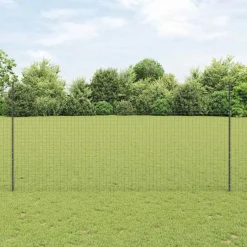 vidaXL ingegraven hekpalen 5 st Grijs 200 cm Gepoedercoat staal