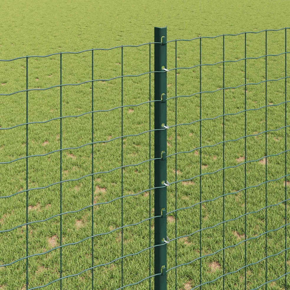 vidaXL ingegraven hekpalen 22 st Groen 140 cm Gepoedercoat staal