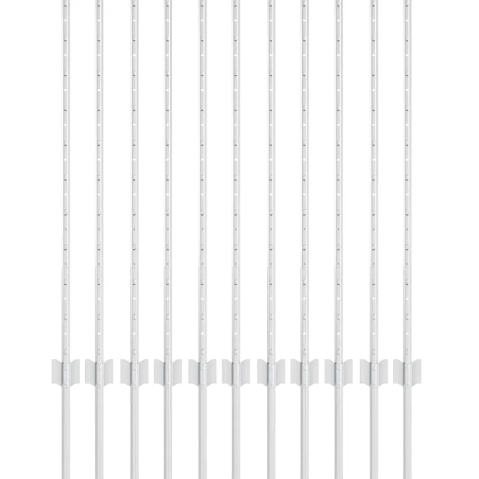 vidaXL ingegraven hekpalen 11 st zilver 140 cm Gepoedercoat staal