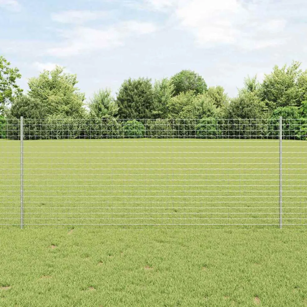vidaXL ingegraven hekpalen 11 st zilver 140 cm Gepoedercoat staal