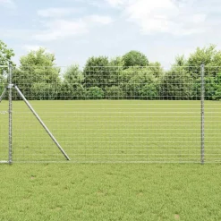 vidaXL ingegraven hekpalen 13 st Zilverkleurig Gepoedercoat staal