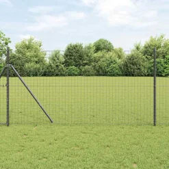 vidaXL ingegraven hekpalen 7 st Zilverkleurig Gepoedercoat staal