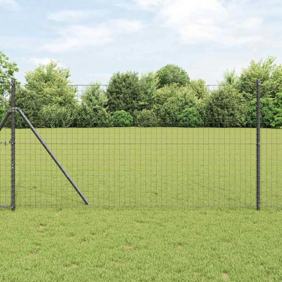 vidaXL ingegraven hekpalen 7 st Zilverkleurig Gepoedercoat staal
